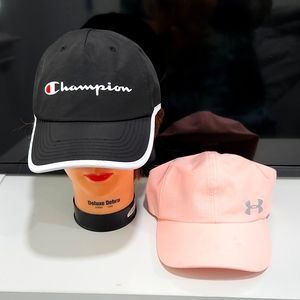 Champion & Under Armour Free Fit Run Caps / Hats